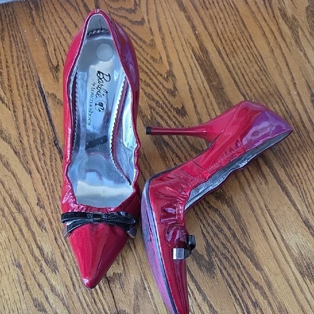 Barbie Glossy Red Heels with Black Accent